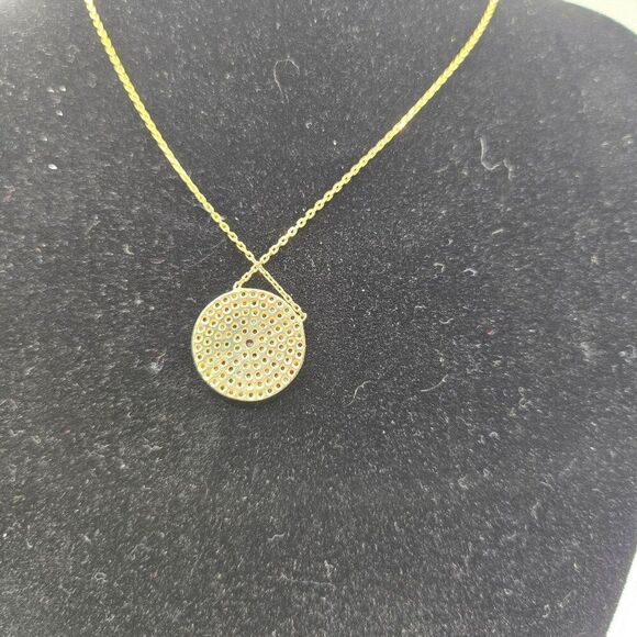 Gold Tone Necklace Bracelet Set Multi Rainbow Crystal Accents 925 Sterling Silve - Picture 7 of 7